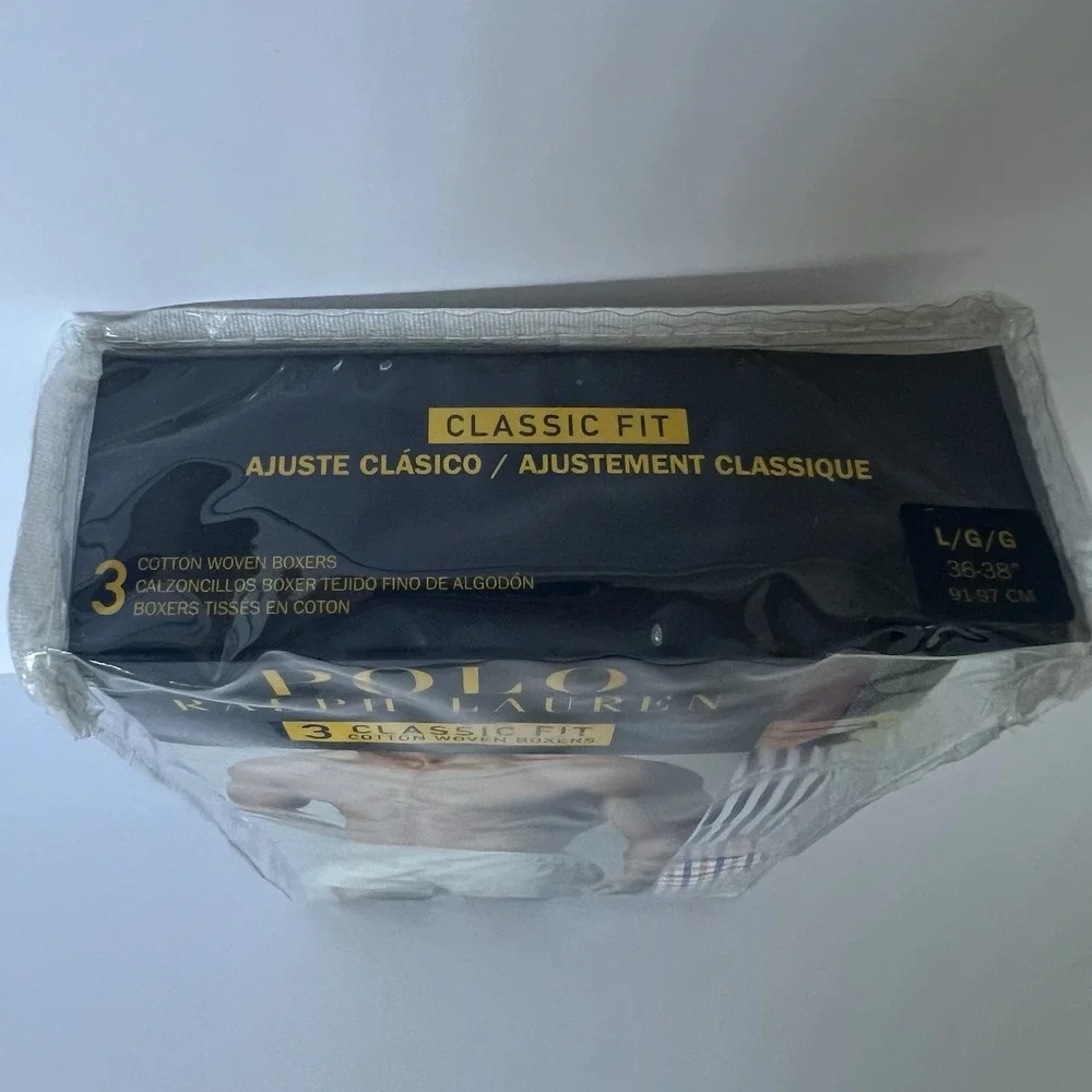 POLO RALPH LAUREN Classic Fit Cotton Woven Boxers 3 Pack Men's Size Large NWT - Picture 7 of 7